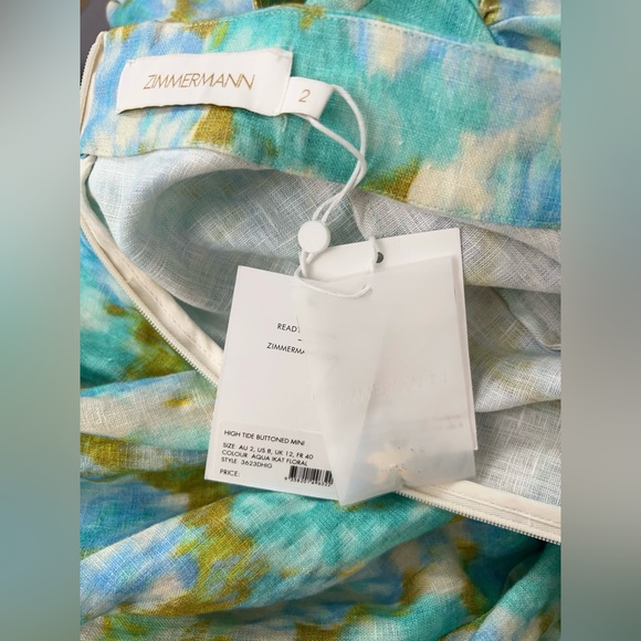 NWT AU2 Zimmermann High Tide Button-Front Minidress - Picture 13 of 16